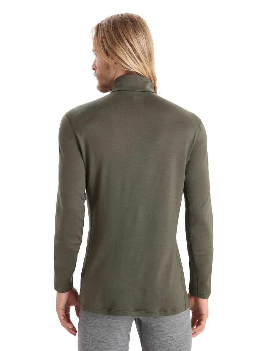 Men's Icebreaker Merino 260 Tech Long Sleeve Half Zip Thermal Top Base Layers Loden | CA 1563DFMN